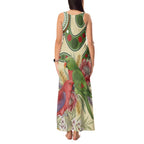 Australia Moluccan Eclectus Tank Maxi Dress Australian Native Flowers Indigenous Art - Aussie Hoodie