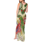 Australia Moluccan Eclectus Tank Maxi Dress Australian Native Flowers Indigenous Art - Aussie Hoodie