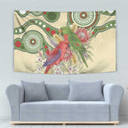 Australia Moluccan Eclectus Tapestry Australian Native Flowers Indigenous Art - Aussie Hoodie