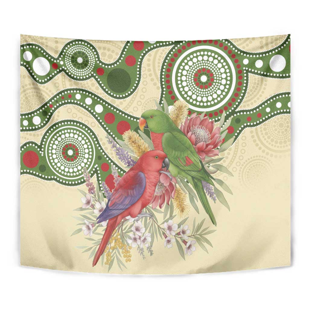 Australia Moluccan Eclectus Tapestry Australian Native Flowers Indigenous Art - Aussie Hoodie