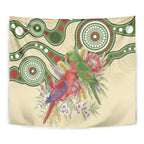 Australia Moluccan Eclectus Tapestry Australian Native Flowers Indigenous Art - Aussie Hoodie