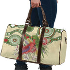 Australia Moluccan Eclectus Travel Bag Australian Native Flowers Indigenous Art - Aussie Hoodie
