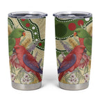 Australia Moluccan Eclectus Tumbler Cup Australian Native Flowers Indigenous Art - Aussie Hoodie