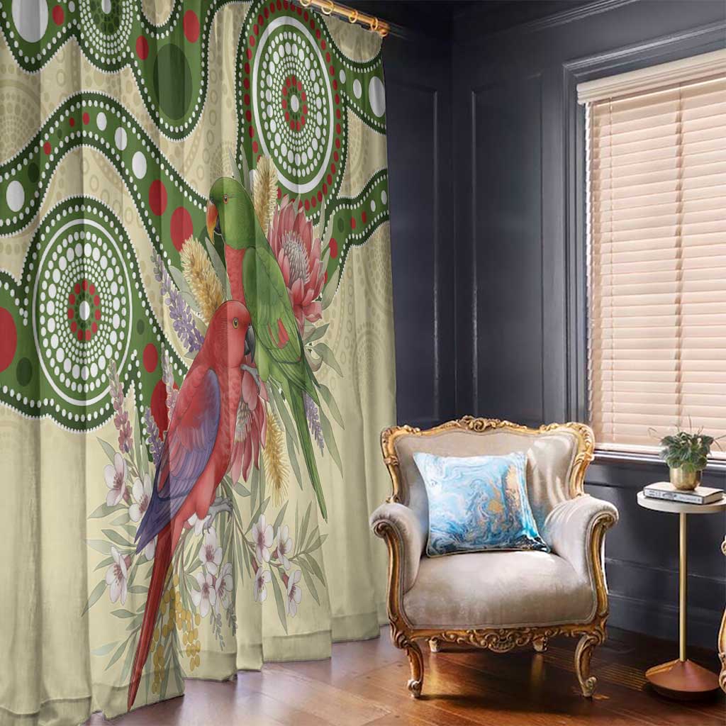 Australia Moluccan Eclectus Window Curtain Australian Native Flowers Indigenous Art - Aussie Hoodie