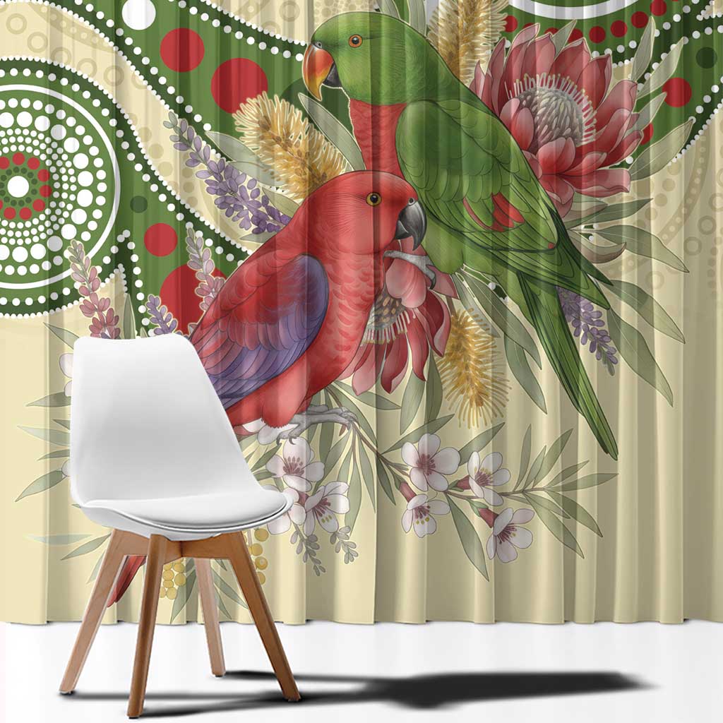 Australia Moluccan Eclectus Window Curtain Australian Native Flowers Indigenous Art - Aussie Hoodie
