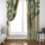 Australia Moluccan Eclectus Window Curtain Australian Native Flowers Indigenous Art - Aussie Hoodie