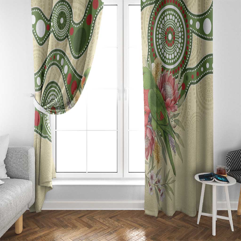 Australia Moluccan Eclectus Window Curtain Australian Native Flowers Indigenous Art - Aussie Hoodie