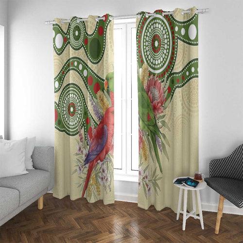 Australia Moluccan Eclectus Window Curtain Australian Native Flowers Indigenous Art - Aussie Hoodie