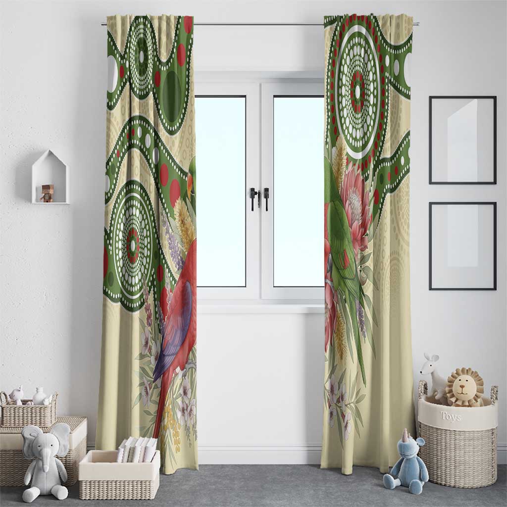 Australia Moluccan Eclectus Window Curtain Australian Native Flowers Indigenous Art - Aussie Hoodie