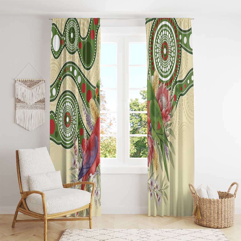 Australia Moluccan Eclectus Window Curtain Australian Native Flowers Indigenous Art - Aussie Hoodie
