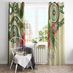 Australia Moluccan Eclectus Window Curtain Australian Native Flowers Indigenous Art - Aussie Hoodie