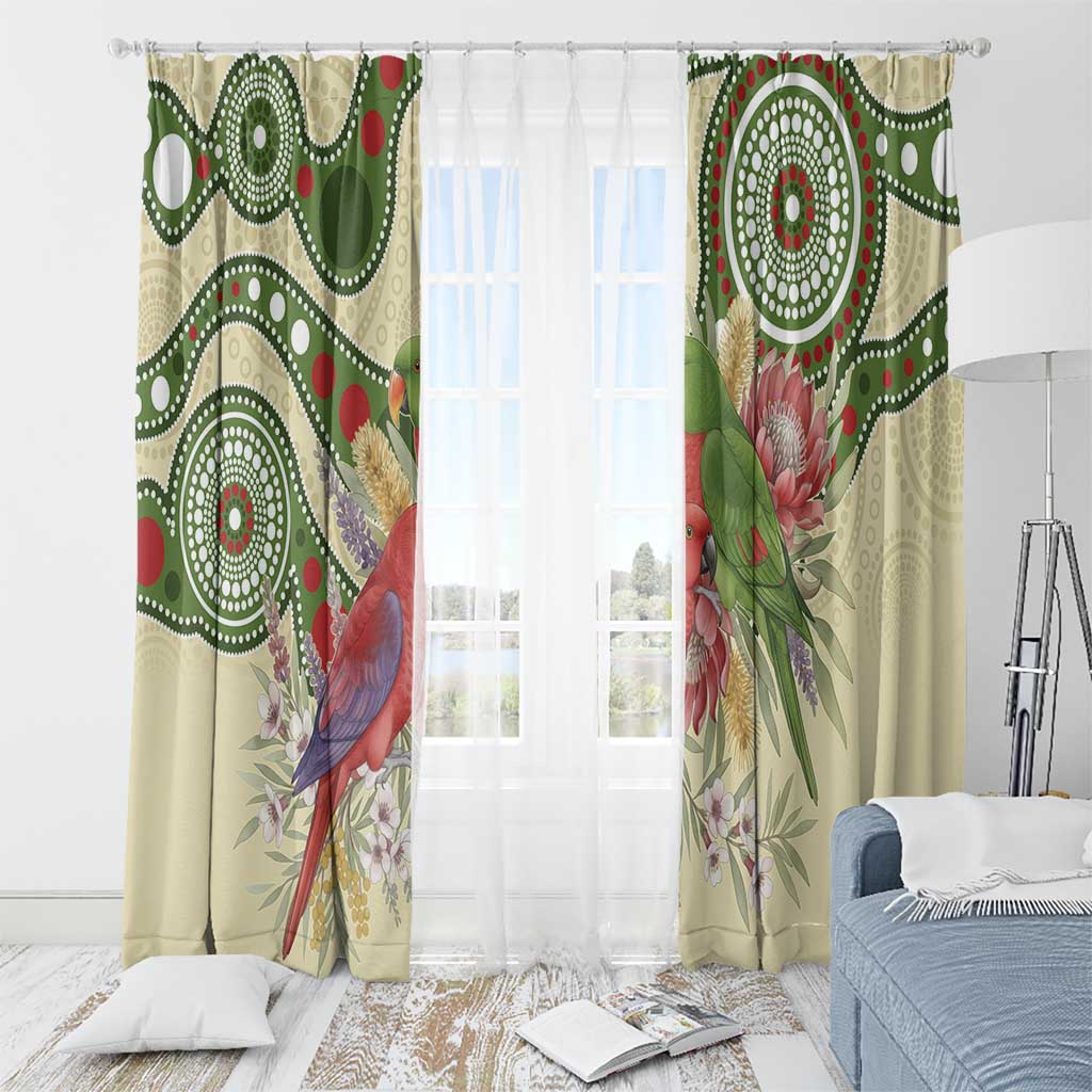 Australia Moluccan Eclectus Window Curtain Australian Native Flowers Indigenous Art - Aussie Hoodie