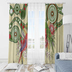 Australia Moluccan Eclectus Window Curtain Australian Native Flowers Indigenous Art - Aussie Hoodie