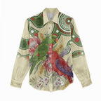 Australia Moluccan Eclectus Women Casual Shirt Australian Native Flowers Indigenous Art - Aussie Hoodie