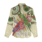 Australia Moluccan Eclectus Women Casual Shirt Australian Native Flowers Indigenous Art - Aussie Hoodie