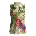 Australia Moluccan Eclectus Women Sleeveless Polo Shirt Australian Native Flowers Indigenous Art - Aussie Hoodie