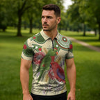 Australia Moluccan Eclectus Zipper Polo Shirt Australian Native Flowers Indigenous Art - Aussie Hoodie
