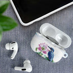 Australia Azure Kingfisher AirPods Case Ceyx Azureus Sacred Lotus Watercolor - Aussie Hoodie