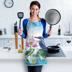 Australia Azure Kingfisher Apron Ceyx Azureus Sacred Lotus Watercolor - Aussie Hoodie