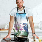 Australia Azure Kingfisher Apron Ceyx Azureus Sacred Lotus Watercolor - Aussie Hoodie