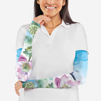 Australia Azure Kingfisher Arm Sleeves Ceyx Azureus Sacred Lotus Watercolor - Aussie Hoodie