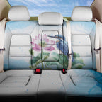Australia Azure Kingfisher Back Car Seat Cover Ceyx Azureus Sacred Lotus Watercolor - Aussie Hoodie