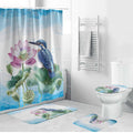 Australia Azure Kingfisher Bathroom Set Ceyx Azureus Sacred Lotus Watercolor - Aussie Hoodie