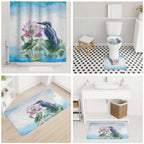 Australia Azure Kingfisher Bathroom Set Ceyx Azureus Sacred Lotus Watercolor - Aussie Hoodie