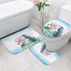 Australia Azure Kingfisher Bathroom Set Ceyx Azureus Sacred Lotus Watercolor - Aussie Hoodie