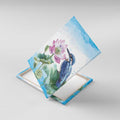 Australia Azure Kingfisher Canvas Wall Art Ceyx Azureus Sacred Lotus Watercolor - Aussie Hoodie