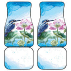 Australia Azure Kingfisher Car Mats Ceyx Azureus Sacred Lotus Watercolor - Aussie Hoodie