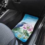 Australia Azure Kingfisher Car Mats Ceyx Azureus Sacred Lotus Watercolor - Aussie Hoodie