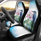 Australia Azure Kingfisher Car Seat Cover Ceyx Azureus Sacred Lotus Watercolor - Aussie Hoodie