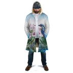 Australia Azure Kingfisher Cloak Ceyx Azureus Sacred Lotus Watercolor - Aussie Hoodie