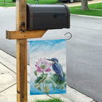 Australia Azure Kingfisher Garden Flag Ceyx Azureus Sacred Lotus Watercolor - Aussie Hoodie
