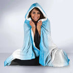 Australia Azure Kingfisher Hooded Blanket Ceyx Azureus Sacred Lotus Watercolor - Aussie Hoodie