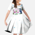 Australia Azure Kingfisher Kid Short Sleeve Dress Ceyx Azureus Sacred Lotus Watercolor - Aussie Hoodie