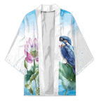Australia Azure Kingfisher Kimono Ceyx Azureus Sacred Lotus Watercolor - Aussie Hoodie
