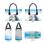 Australia Azure Kingfisher Leather Bag Ceyx Azureus Sacred Lotus Watercolor - Aussie Hoodie