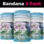 Australia Azure Kingfisher Neck Gaiter Ceyx Azureus Sacred Lotus Watercolor - Aussie Hoodie