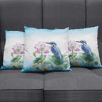 Australia Azure Kingfisher Pillow Cover Ceyx Azureus Sacred Lotus Watercolor - Aussie Hoodie