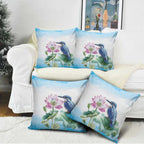 Australia Azure Kingfisher Pillow Cover Ceyx Azureus Sacred Lotus Watercolor - Aussie Hoodie