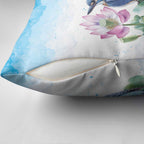 Australia Azure Kingfisher Pillow Cover Ceyx Azureus Sacred Lotus Watercolor - Aussie Hoodie