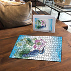 Australia Azure Kingfisher Puzzle Ceyx Azureus Sacred Lotus Watercolor - Aussie Hoodie