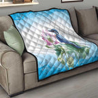 Australia Azure Kingfisher Quilt Ceyx Azureus Sacred Lotus Watercolor - Aussie Hoodie