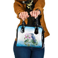 Australia Azure Kingfisher Shoulder Handbag Ceyx Azureus Sacred Lotus Watercolor - Aussie Hoodie