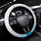 Australia Azure Kingfisher Steering Wheel Cover Ceyx Azureus Sacred Lotus Watercolor - Aussie Hoodie