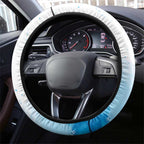 Australia Azure Kingfisher Steering Wheel Cover Ceyx Azureus Sacred Lotus Watercolor - Aussie Hoodie