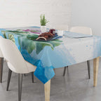 Australia Azure Kingfisher Tablecloth Ceyx Azureus Sacred Lotus Watercolor - Aussie Hoodie