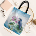 Australia Azure Kingfisher Tote Bag Ceyx Azureus Sacred Lotus Watercolor - Aussie Hoodie